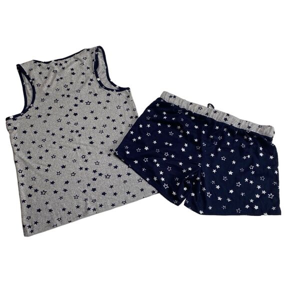 Lucky Brand Soft Two Piece Celestial Pajama Set Tank & Shorts Stars Sz M - Picture 2 of 12